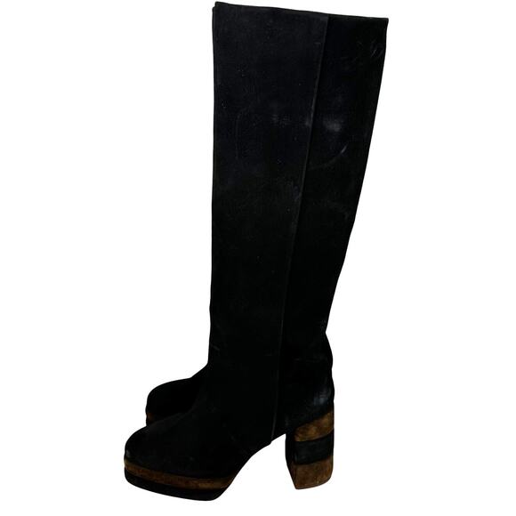 Tory Burch Platform Knee Boot Black Women's Size 7 Floor Model Condition - Picture 4 of 9